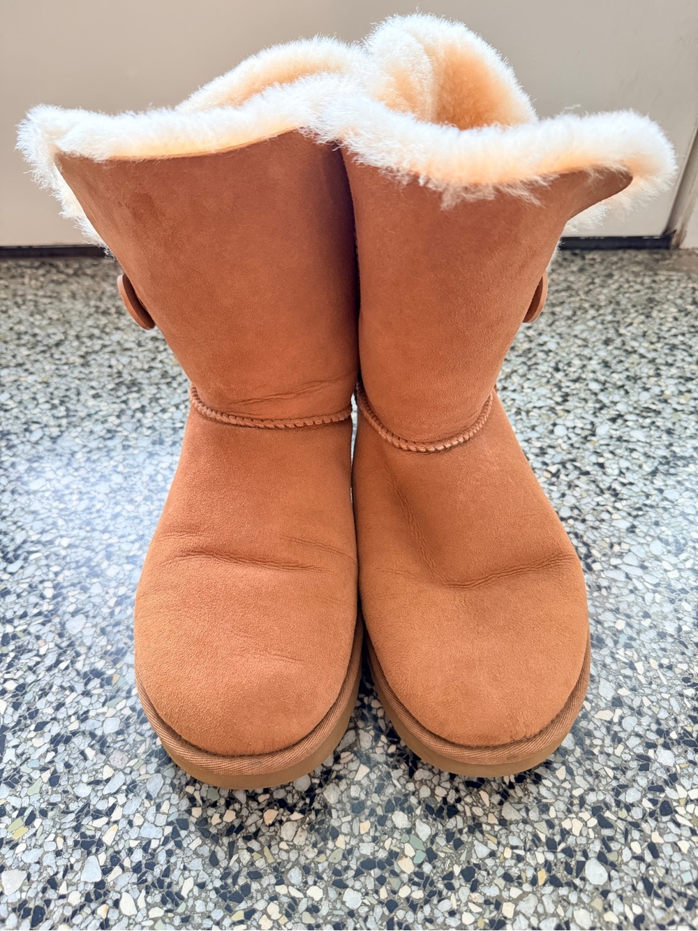 UGG Chestnut Suede Shearling Winter Boots - Women
